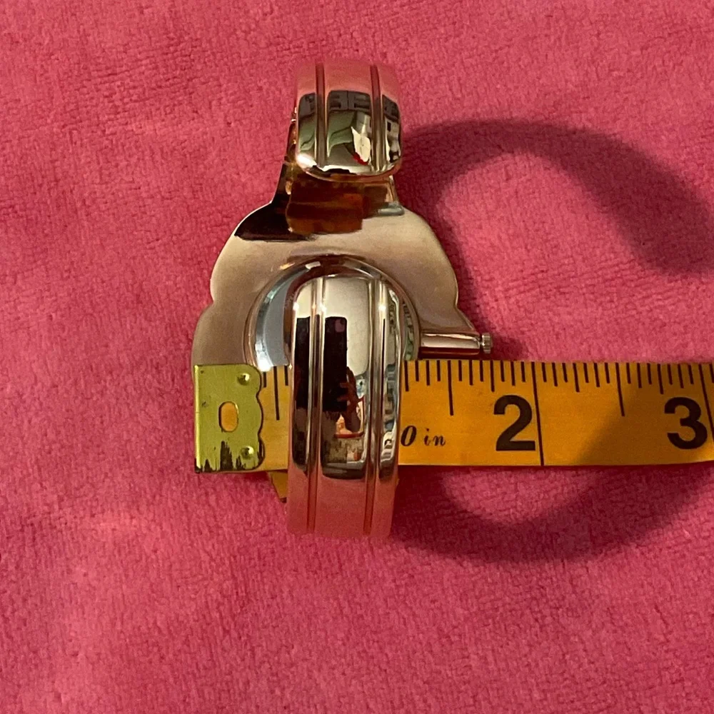 Betsey Johnson Rose Gold Floral Crystal Bangle Watch with Pink Accent Hand - Picture 6 of 6